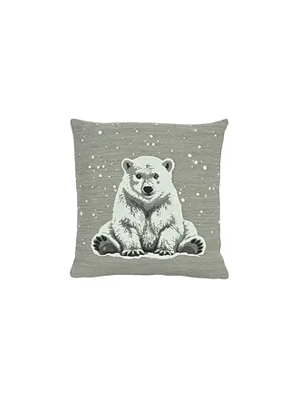SANDER | Weihnachts Kissenhülle 45x45cm ARKTOS Blue Fox | grau